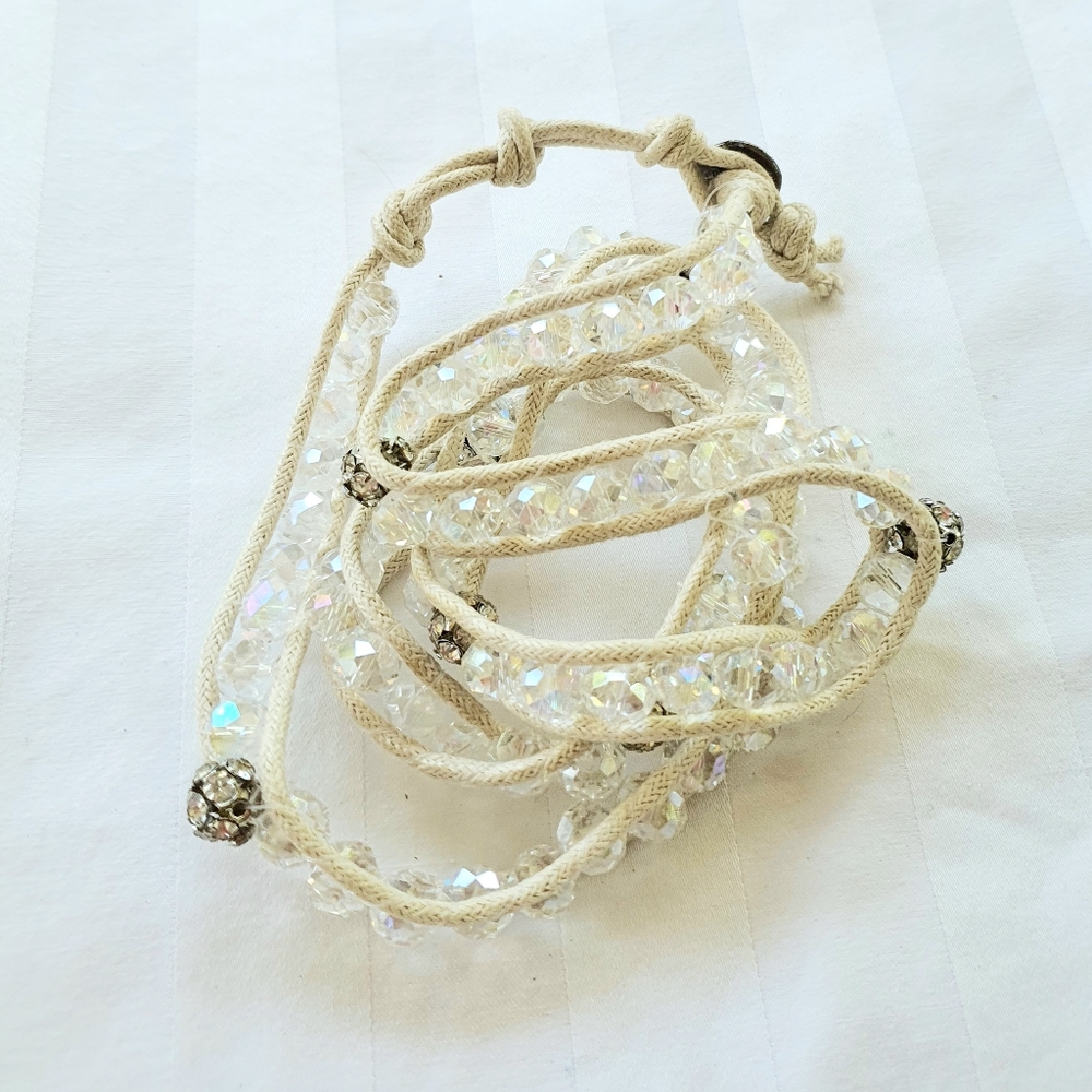 Boho AB Clear Bead Wrap Bracelet